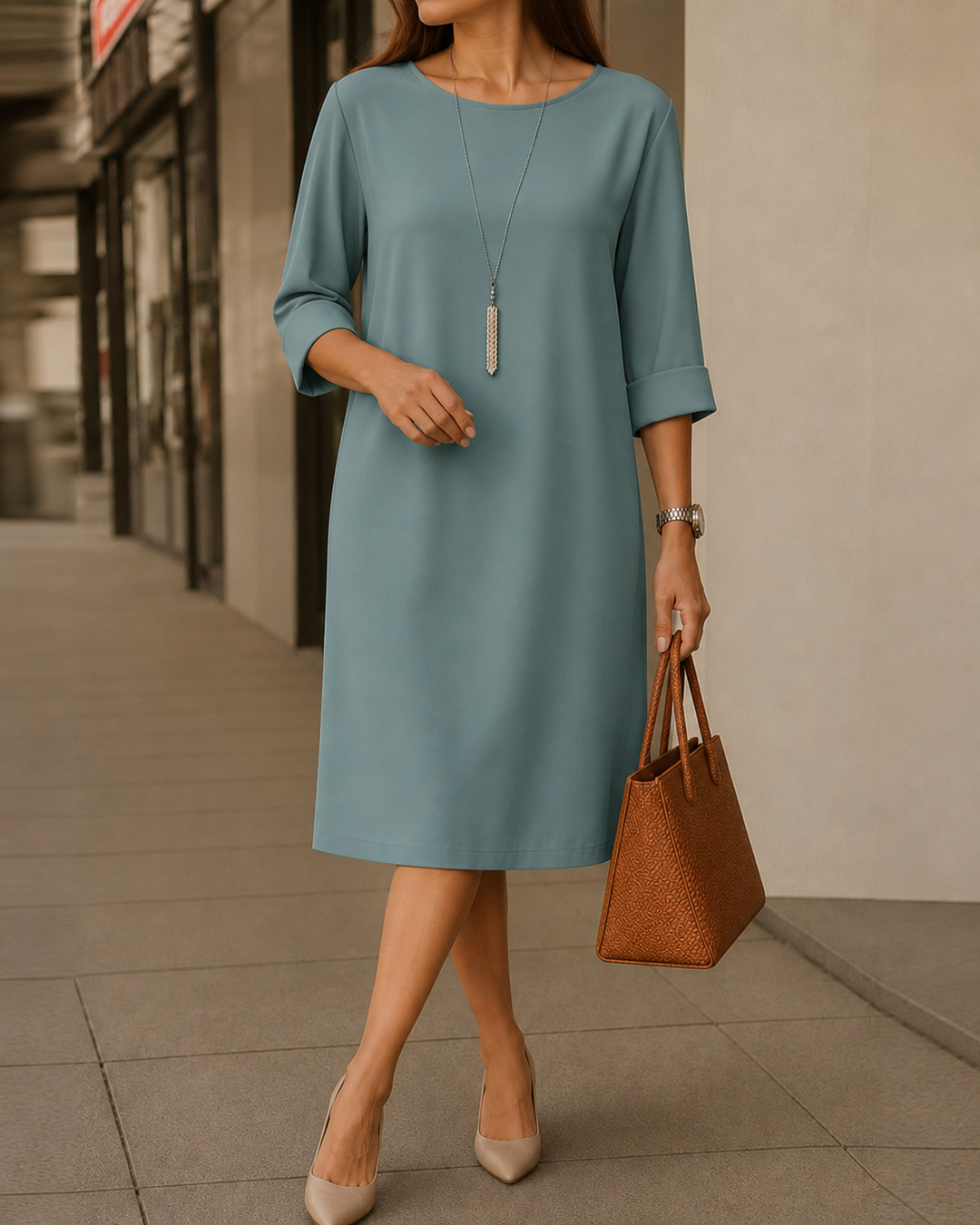 Odette | Robe Midi Couvrant le Ventre
