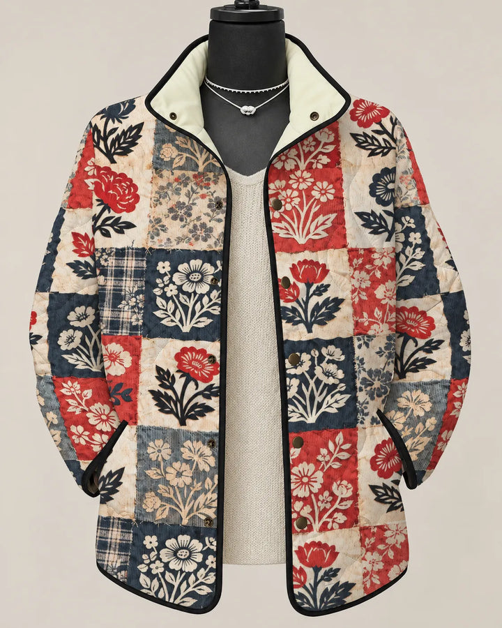 Adelaide | Veste Matelassée Patchwork Fleuri Héritage
