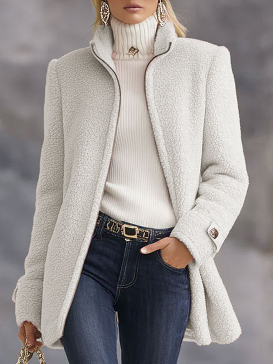 Rosalie | Veste polaire rose vintage zippée
