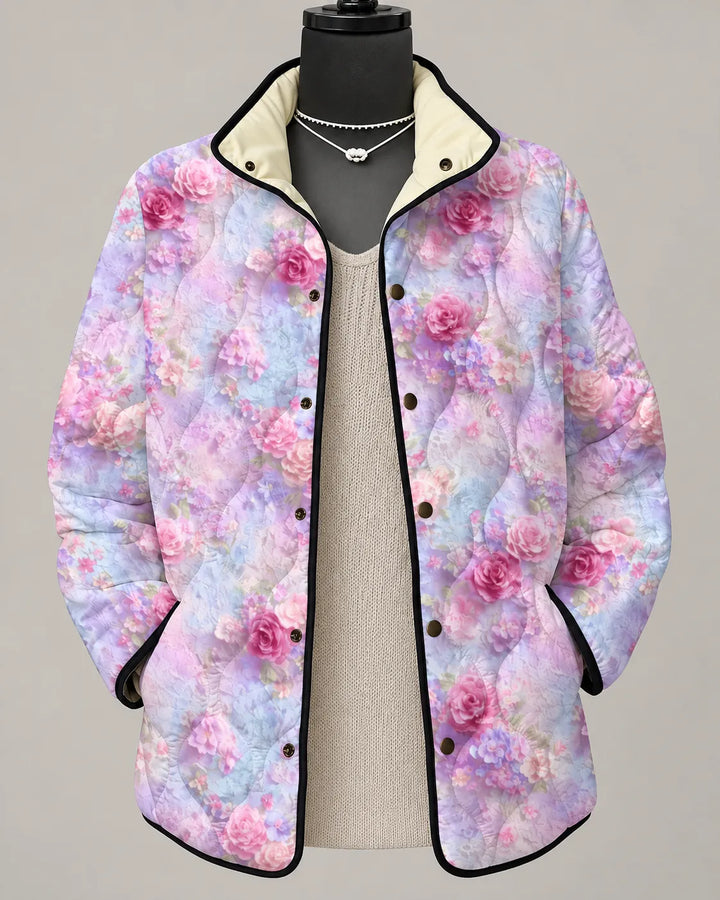 Eliana | Veste Matelassée Fleurie Jardin Doux