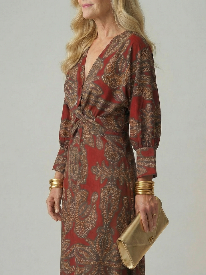 Maison Élise | Robe Midi Wrap Naturelle Lune
