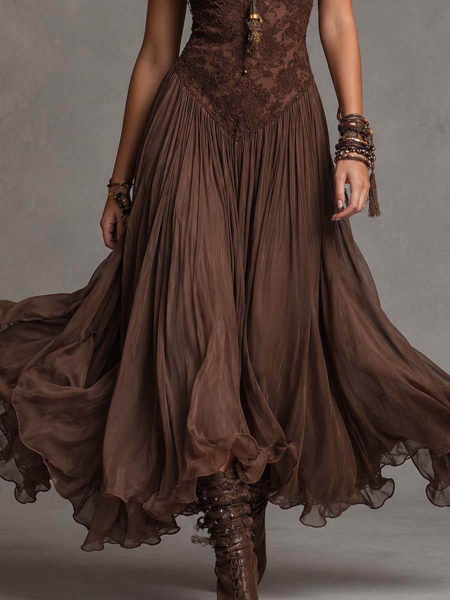 Olivia | Robe Longue Corset en Dentelle