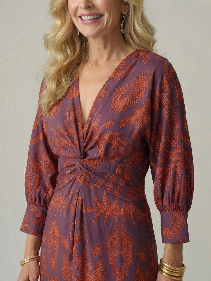 Maison Élise | Robe Midi Wrap Naturelle Lune