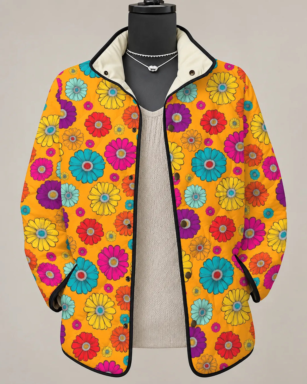 Celestine | Veste Matelassée Patchwork Soleil