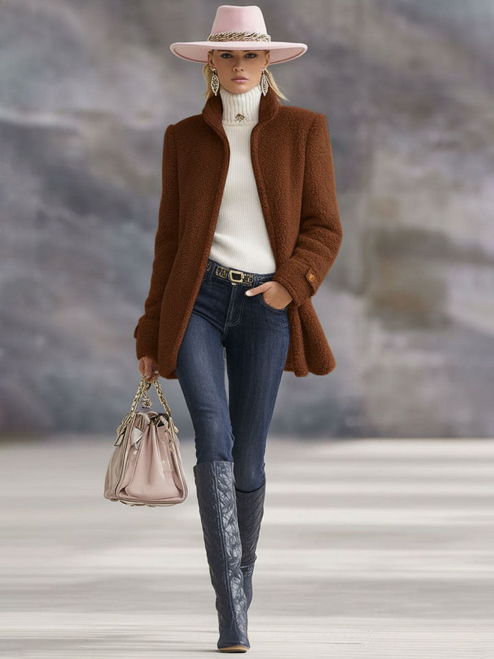 Rosalie | Veste polaire rose vintage zippée