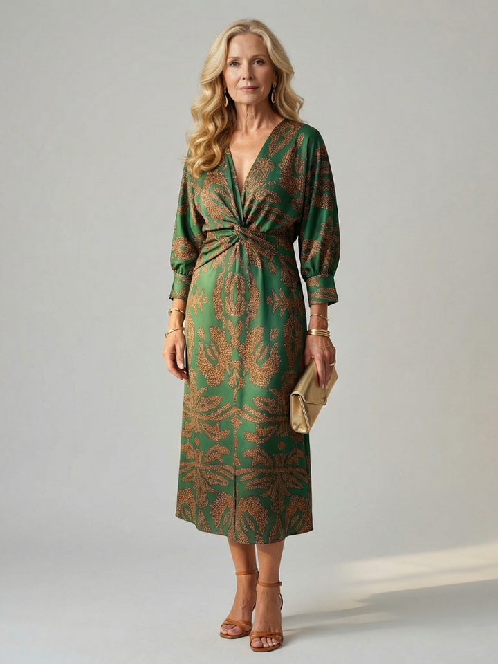 Maison Élise | Robe Midi Wrap Naturelle Lune