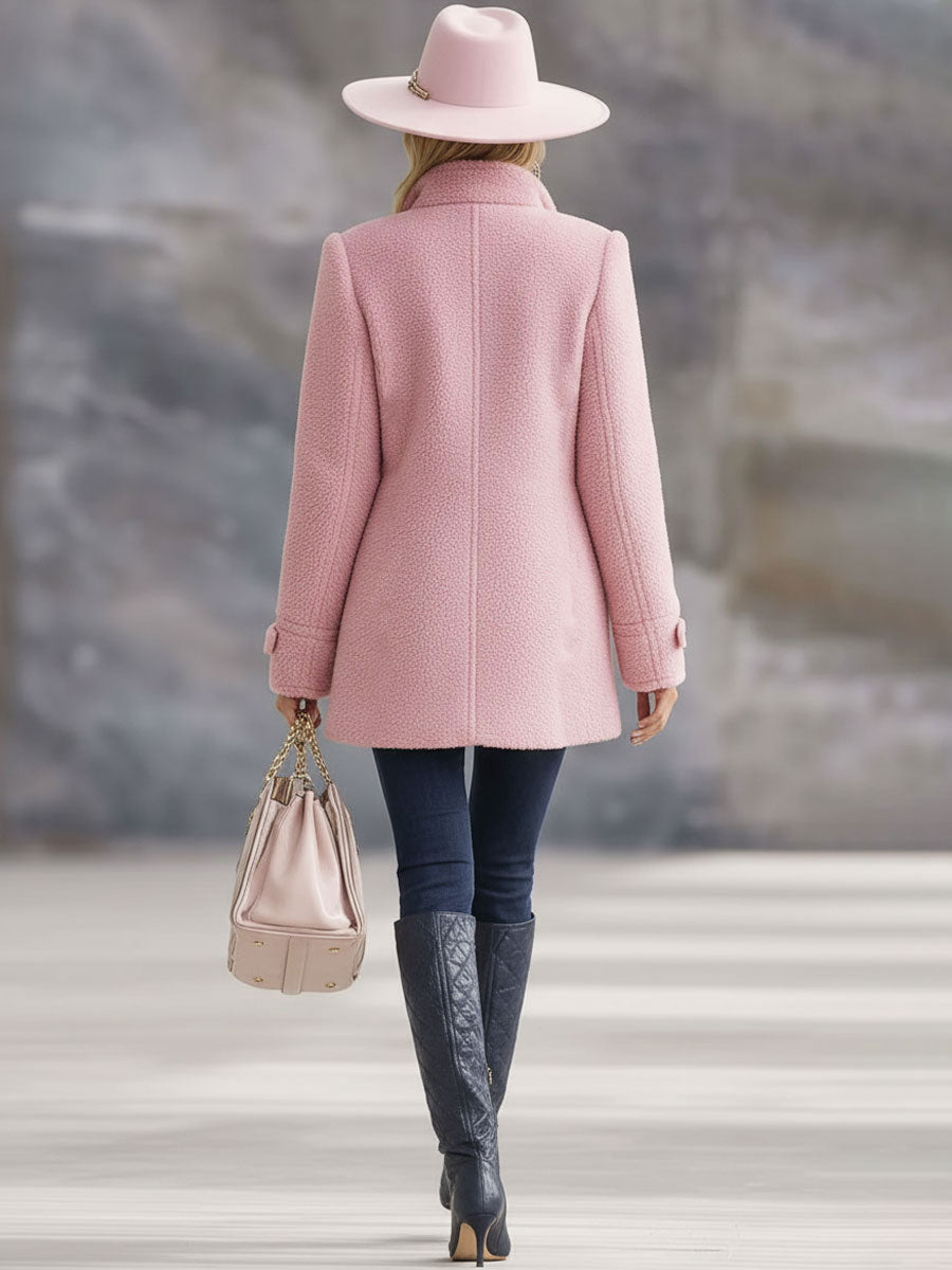 Rosalie | Veste polaire rose vintage zippée