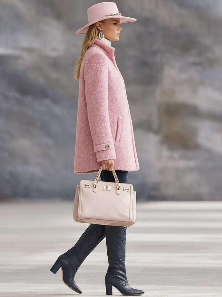 Rosalie | Veste polaire rose vintage zippée