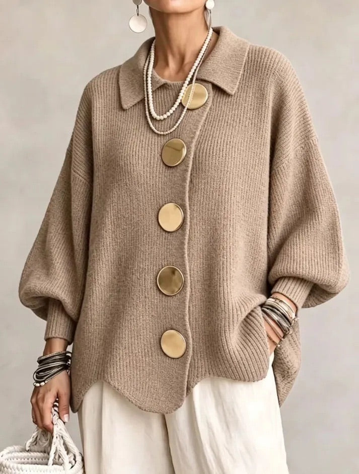 Karina | Cardigan Oversize à Col et Boutons