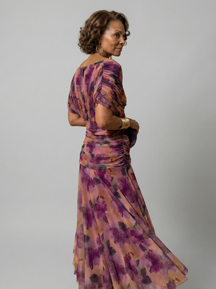 Maison Élise | Robe Midi Décontractée à Épaules Dénudées Calen