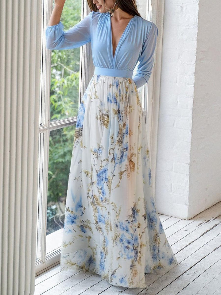 Maxi Robe à Imprimé Floral Éclatant