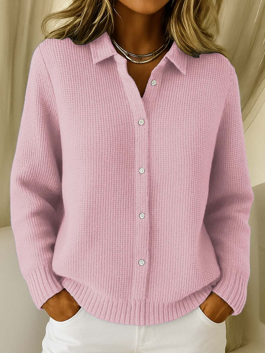 Cardigan Boutonné en Maille Douce | Manches Longues Classiques