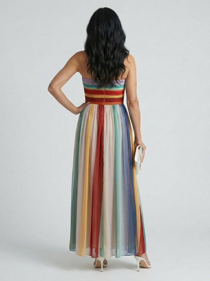 Maison Élise | Robe Maxi à Rayures Légères Sereine