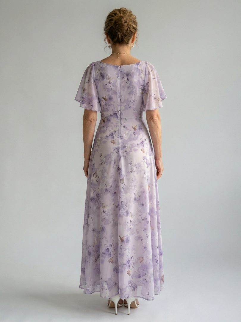 Maison Élise | Robe Midi à Manches Volantes Vaelis