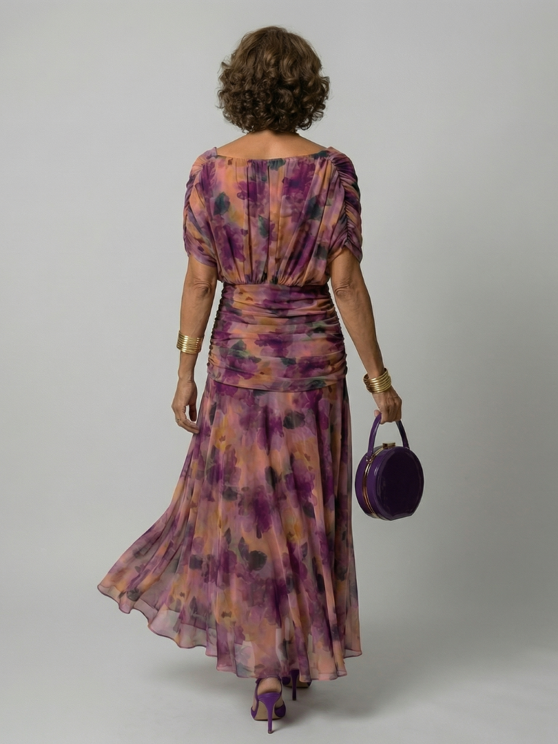 Maison Élise | Robe Midi Décontractée à Épaules Dénudées Calen