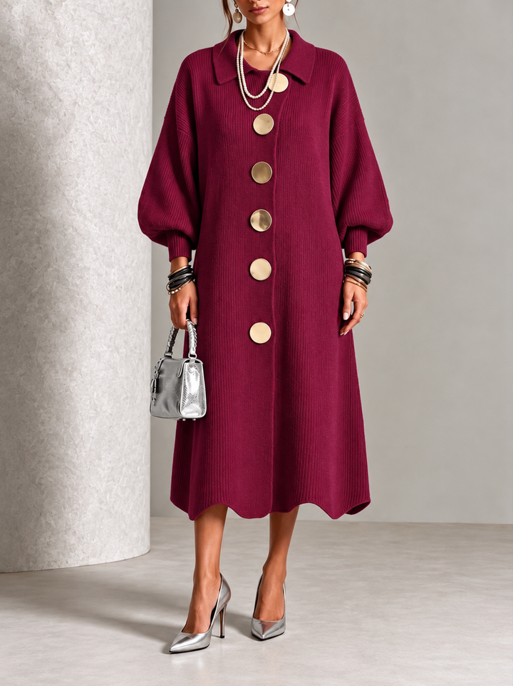 Clarie | Robe Longue Boutonnée Couvrant le Ventre