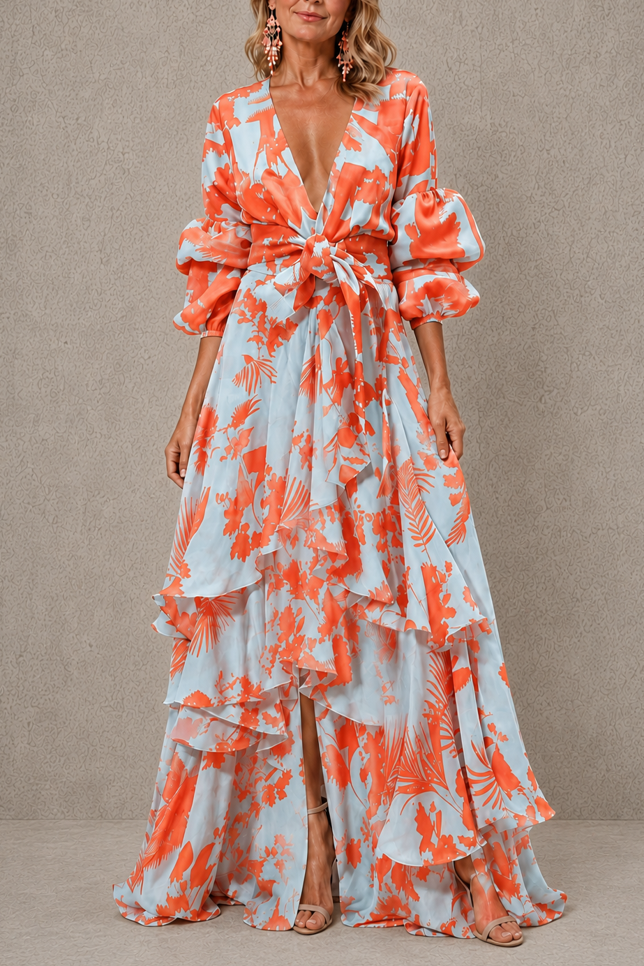 Victoria | Robe Étagée à Ceinture Nouée