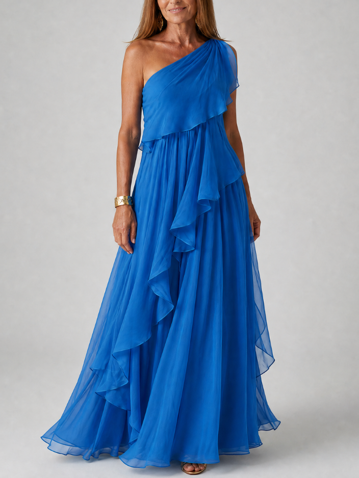 Tracey | Robe Longue Fluide à Volants