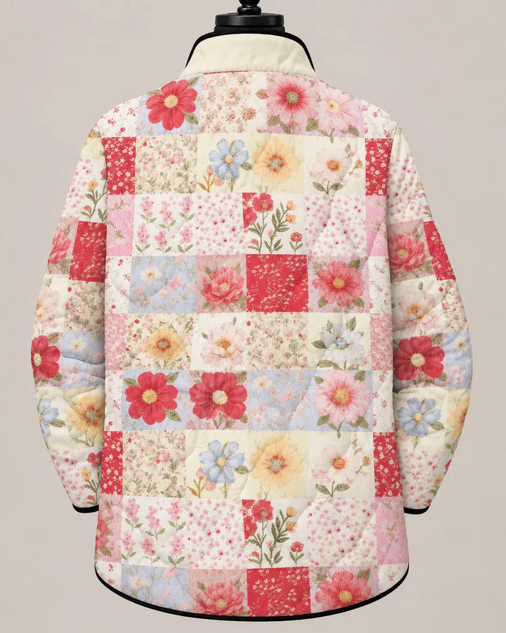 Eliana | Veste Matelassée Patchwork Fleurs Sauvages