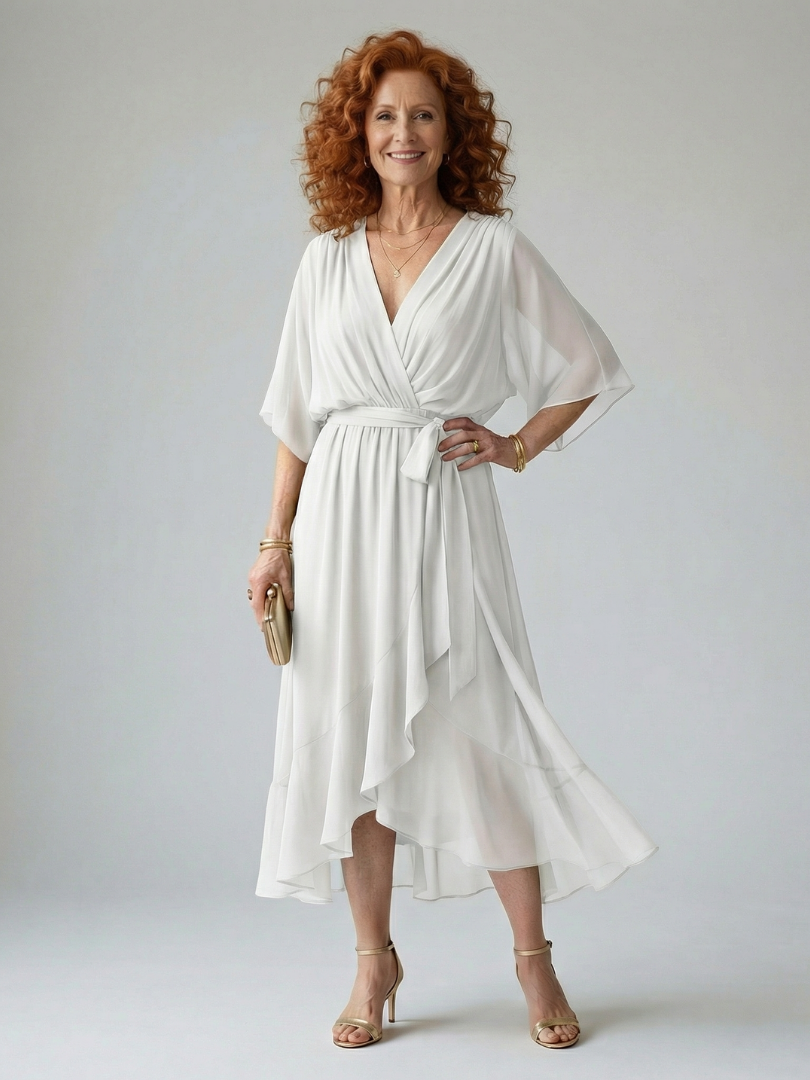 Maison Élise | Robe Midi Drapée Elric