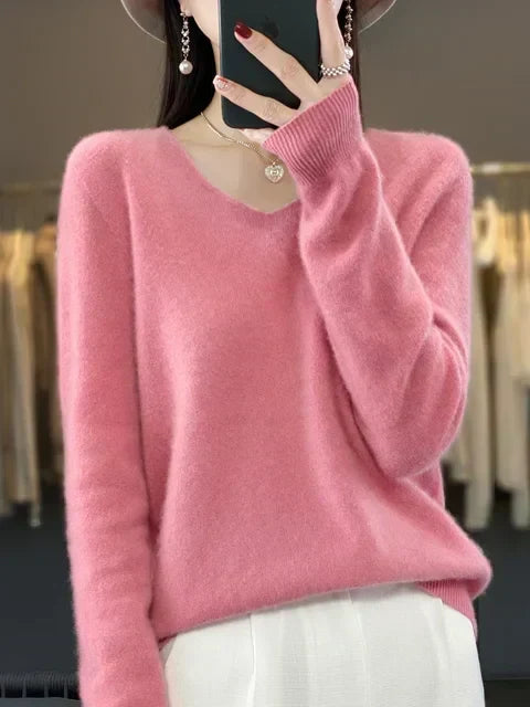 Pull Col V Maille Douce Martine