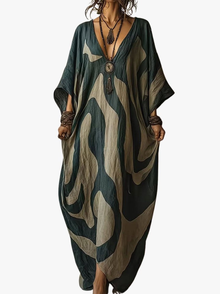 Maison Élise | Robe Maxi Abstraite pour Femmes