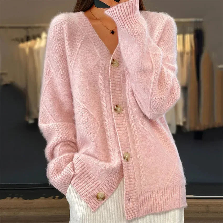 Lena | Cardigan Boutonné Doux Manches Élégantes