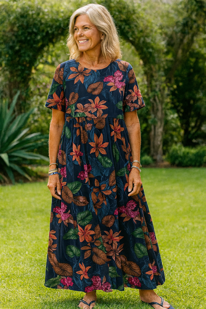 Lovi | Robe Midi Fleurie à Manches Papillon