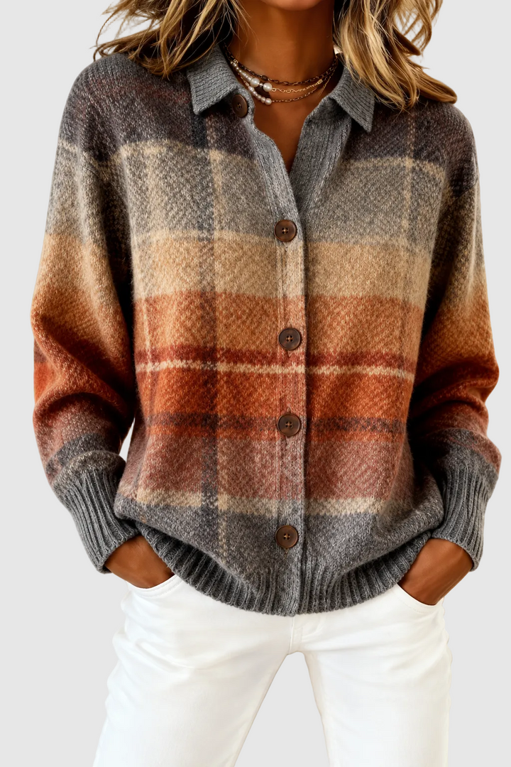 Lumi | Cardigan élégant à carreaux