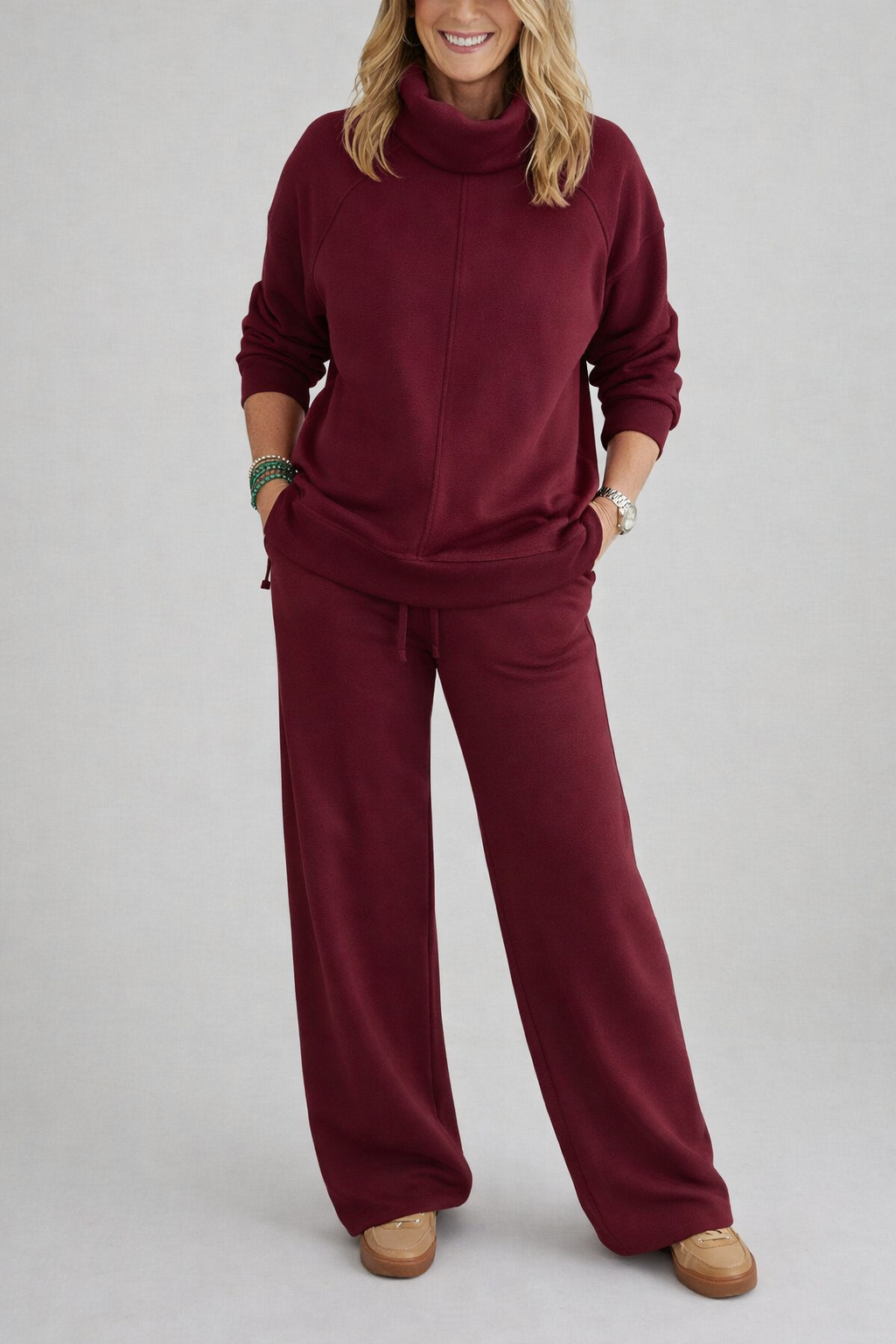 Brigitte ensemble douillet col bénitier bordeaux