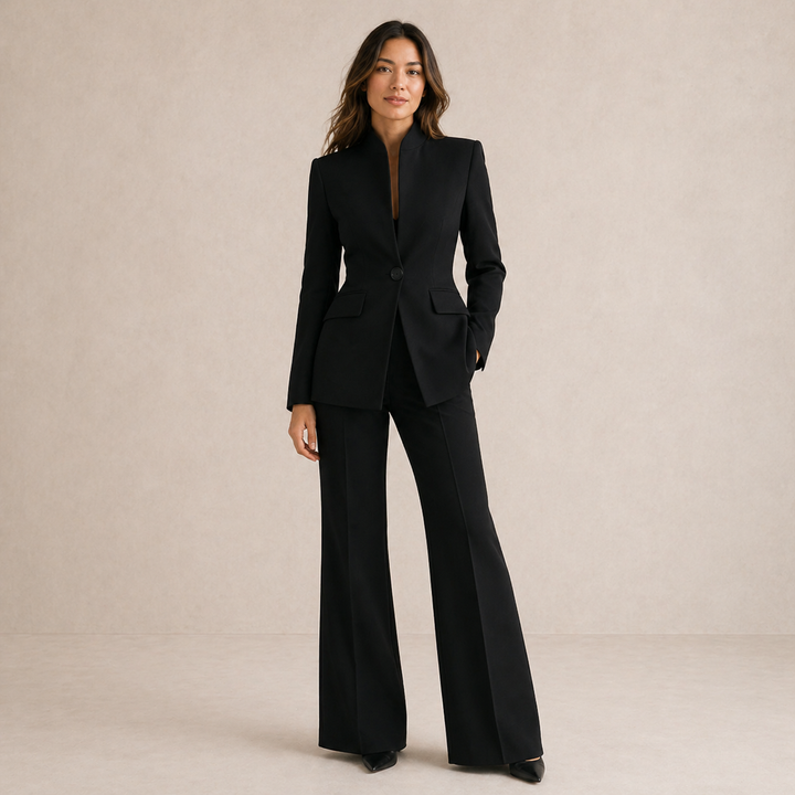 Vessia | Tailleur Ajusté à Pantalon Large