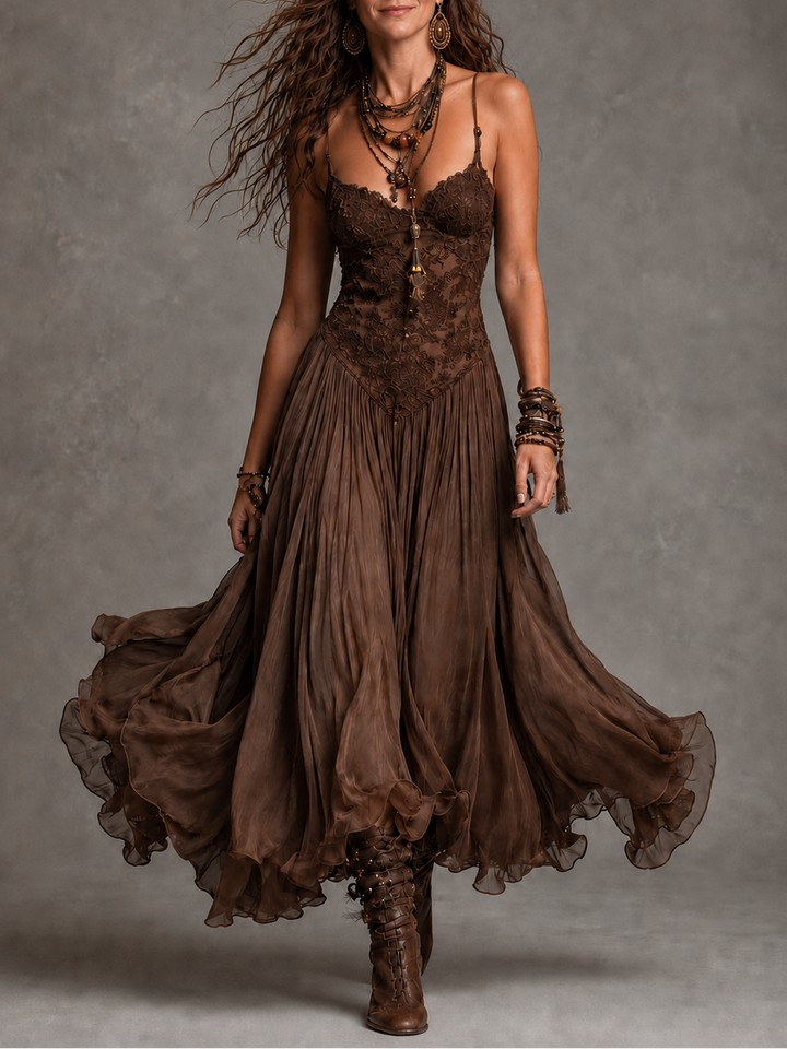 Olivia | Robe Longue Corset en Dentelle