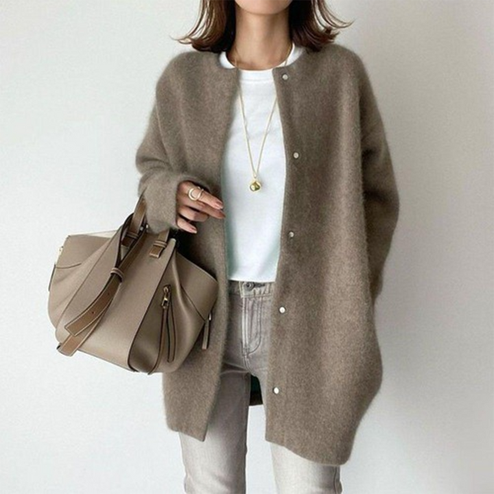Cardigan Long Sans Col Léa