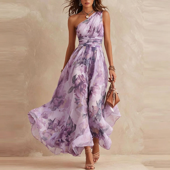 Maria | Robe Fleurie à Épaule Dénudée