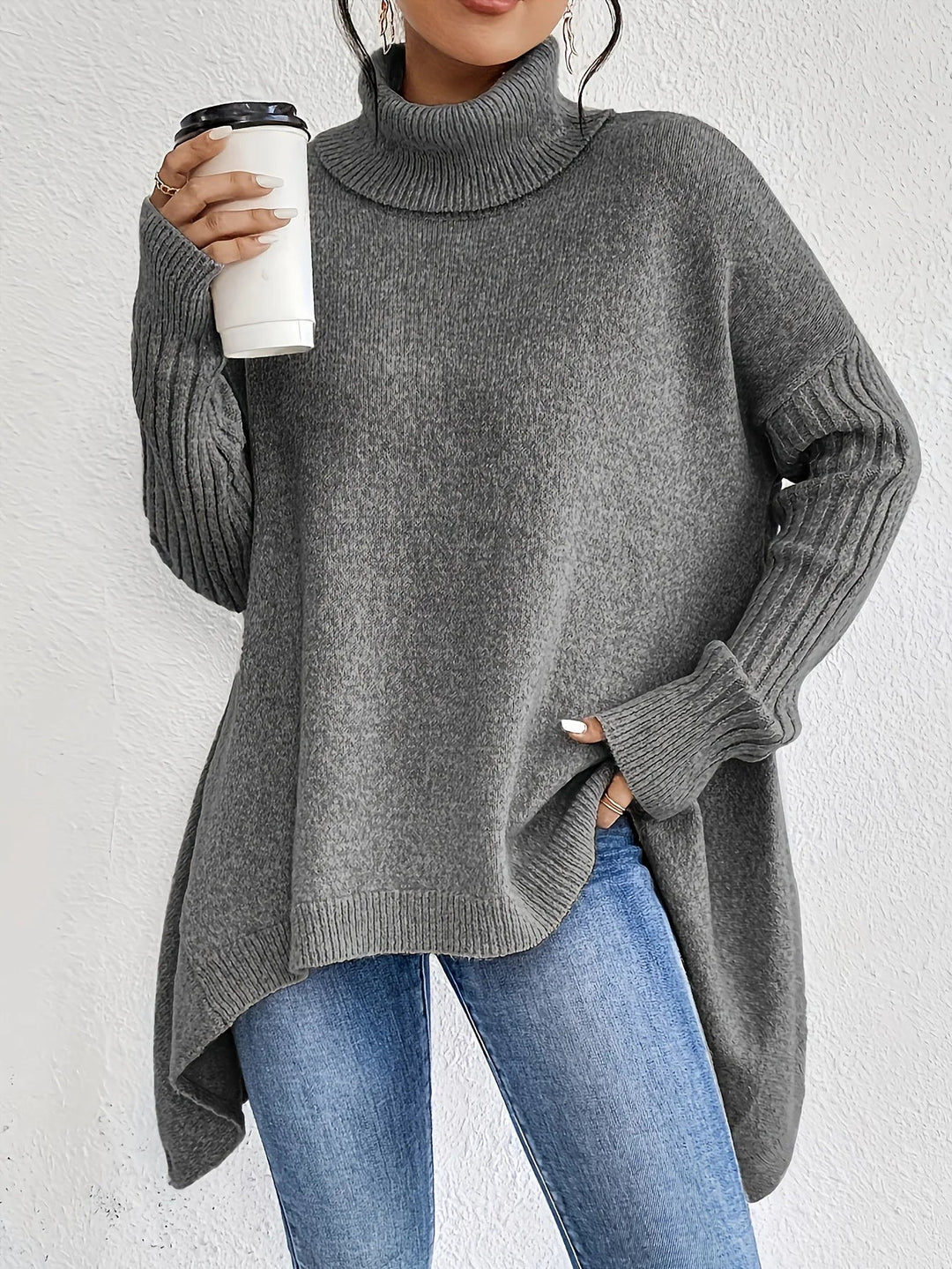 Rosaline | Pull à Col Roulé Décontracté