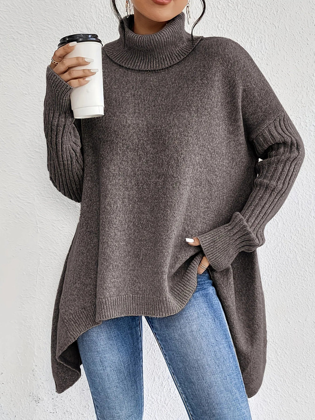 Rosaline | Pull à Col Roulé Décontracté