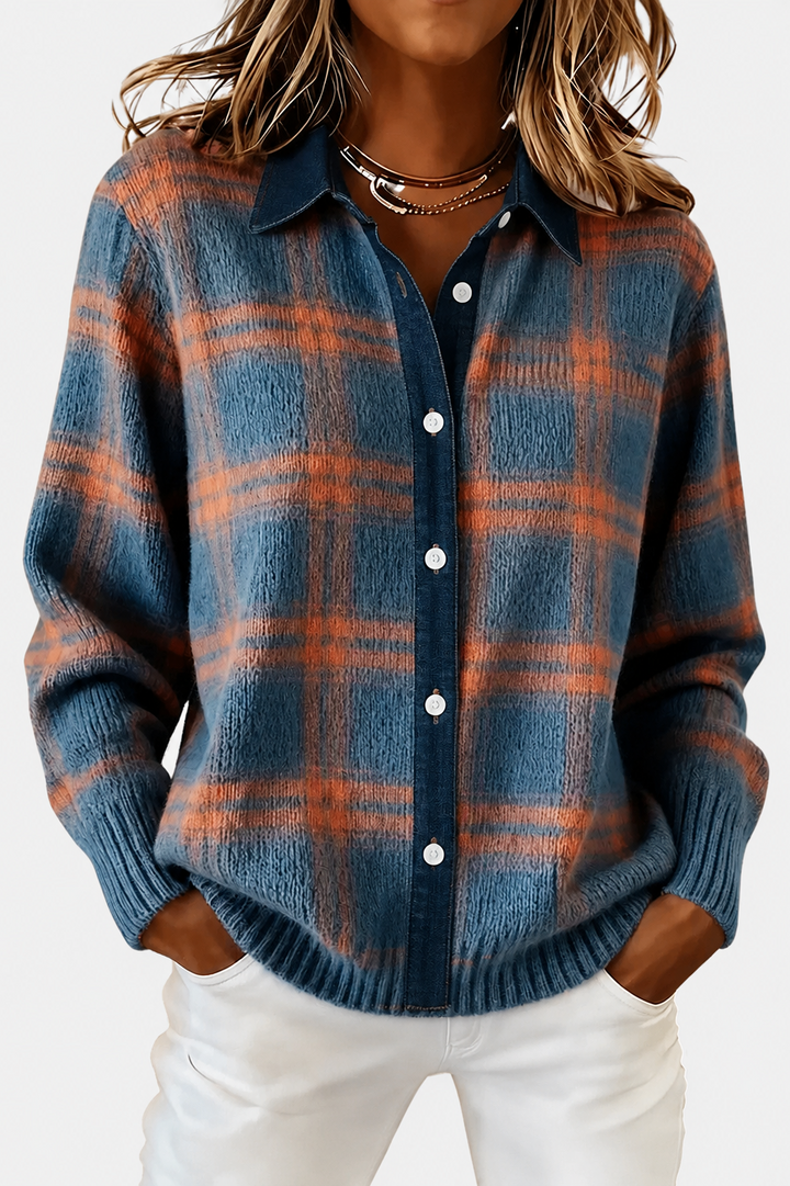 Lumi | Cardigan élégant à carreaux