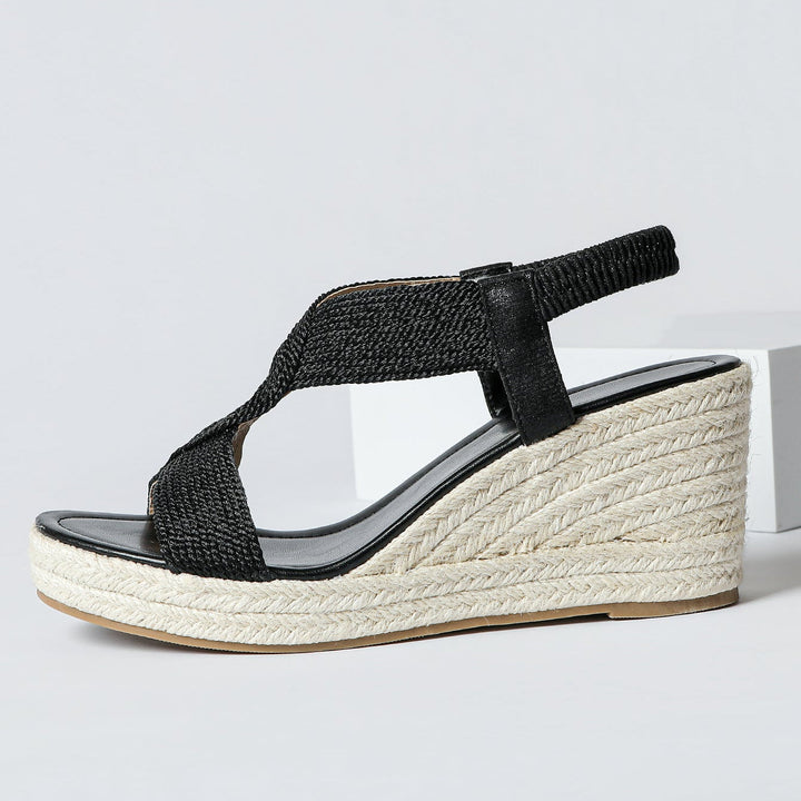 SANDALES À TALON TRESSÉES POUR FEMMES