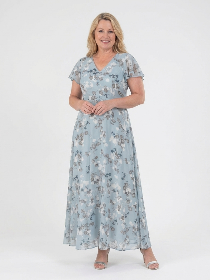 Ismeria | Robe Longue Fleurie en Mousseline