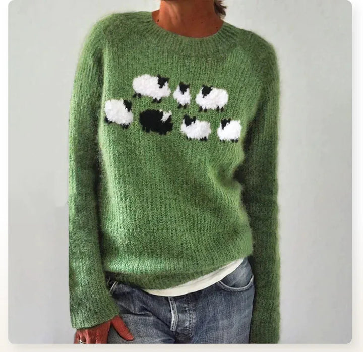 Pull Maille Motif Moutons Mathilde