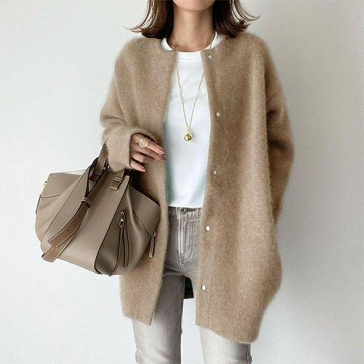 Cardigan Long Sans Col Léa