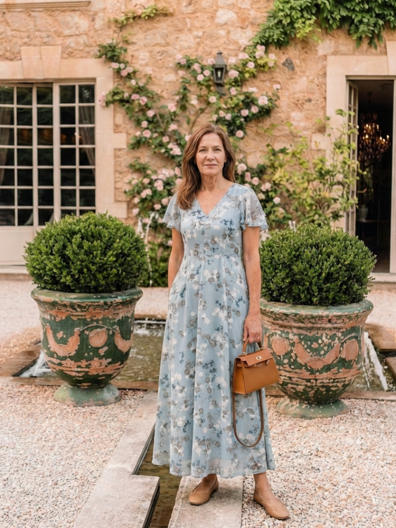 Ismeria | Robe Longue Fleurie en Mousseline