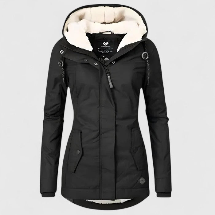 Penelope™ | Parka Imperméable à Capuche Doublée en Fleece