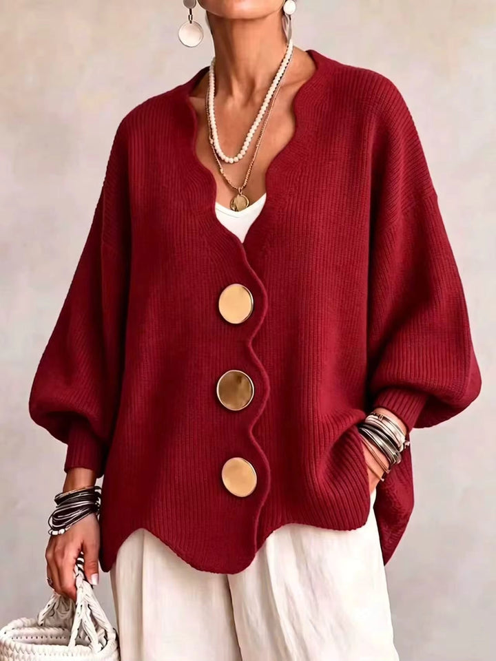 Carla | Cardigan Ample en Maille à Boutons