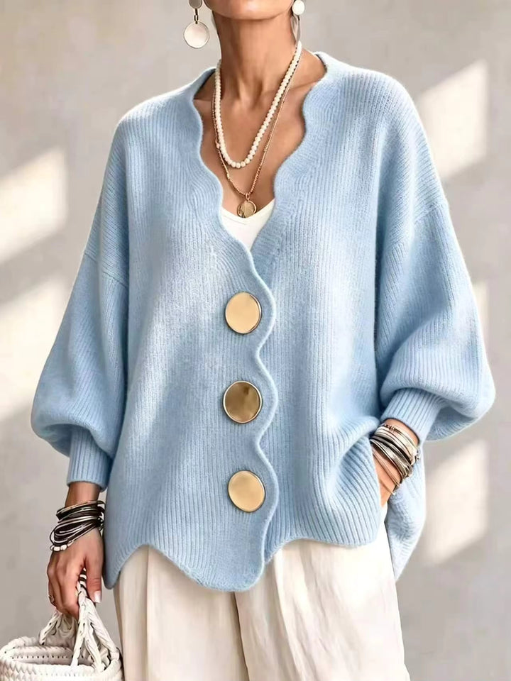 Carla | Cardigan Ample en Maille à Boutons