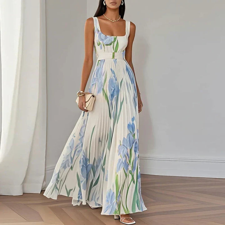 Robe Maxi Évasée en Fleurs | Maison Élise