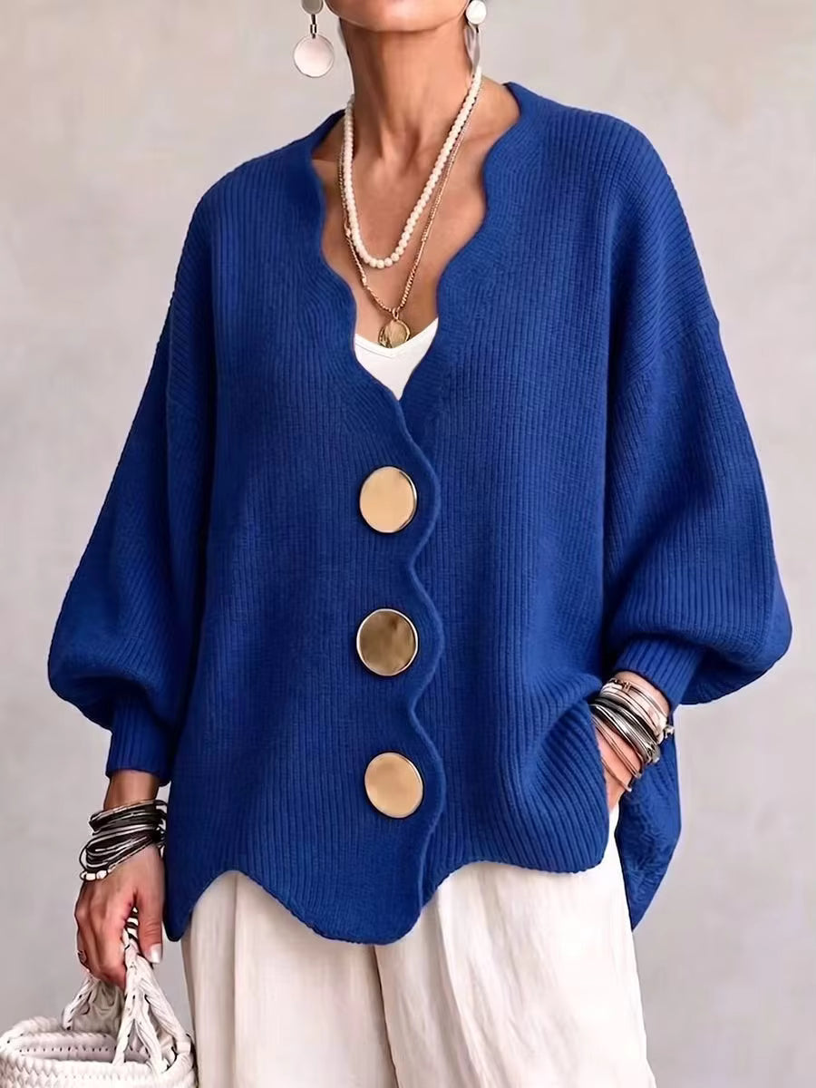 Carla | Cardigan Ample en Maille à Boutons