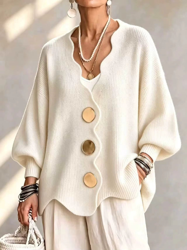 Carla | Cardigan Ample en Maille à Boutons