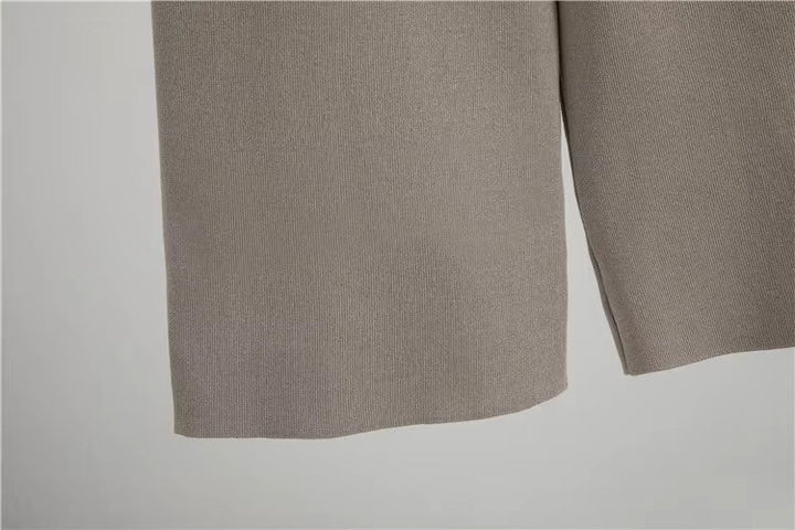 Albane | Ensemble 3 pièces en maille top, pantalon large et cardigan long