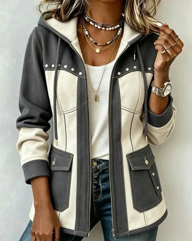 MAISON ÉLISE | Veste à Capuche Bi-Matière Véronique